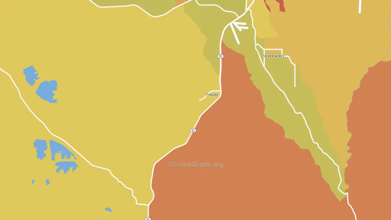 Tyrone, NM Map of Assault Rates