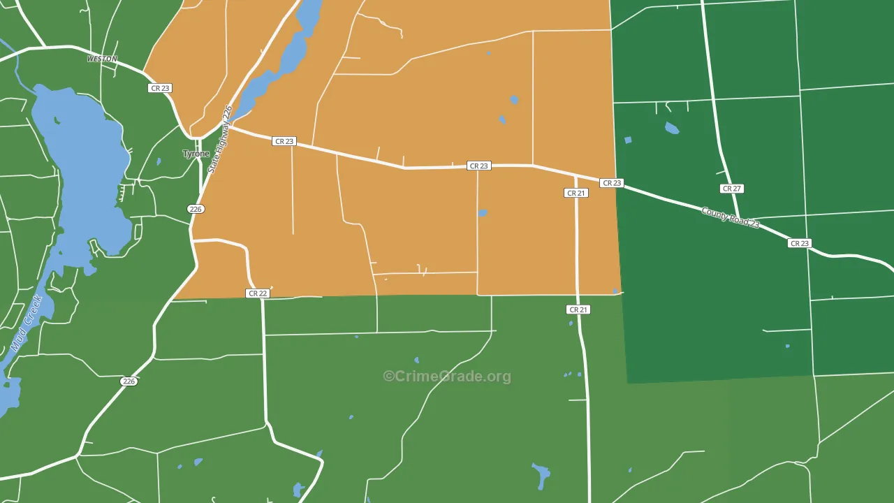 Tyrone, NY Map of Assault Rates