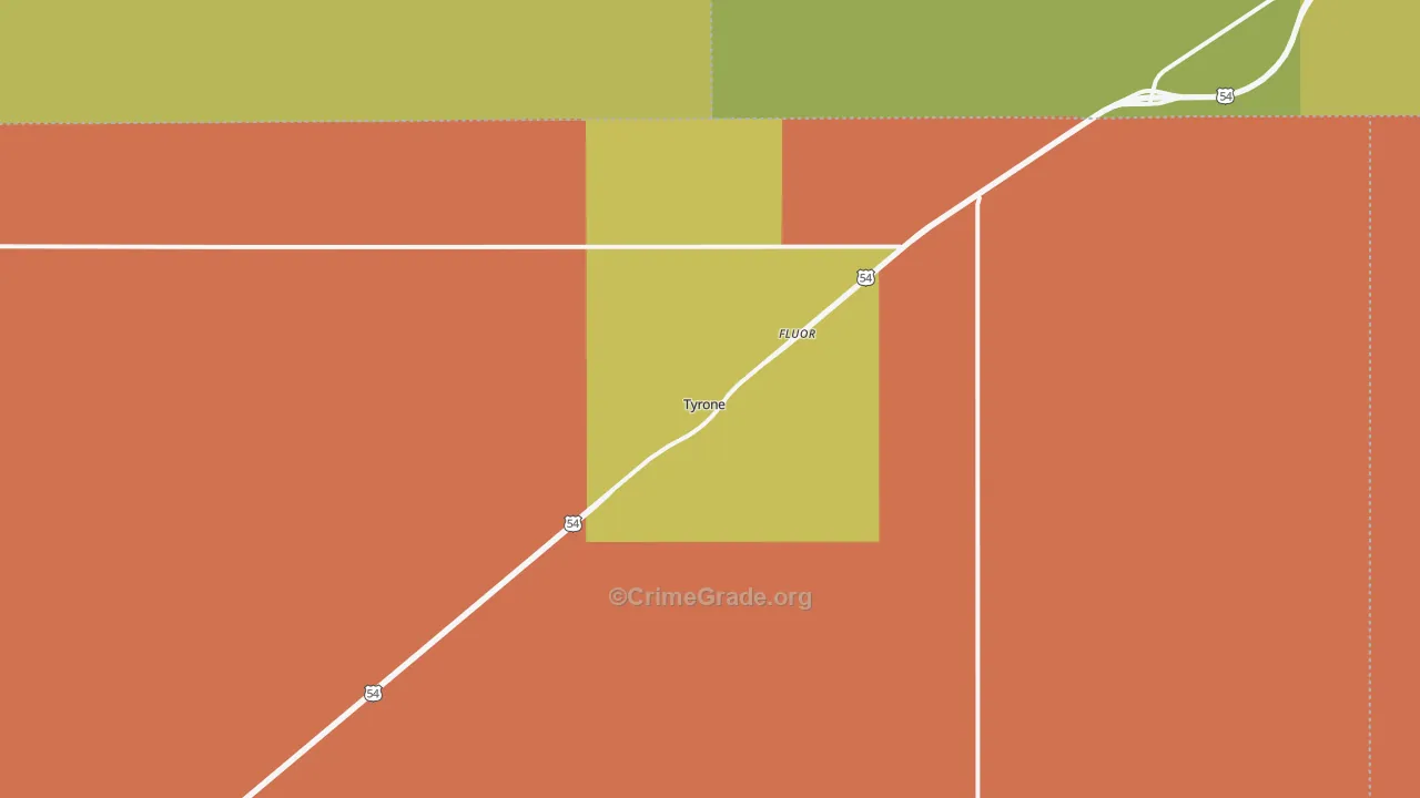 Tyrone, OK Map of Assault Rates