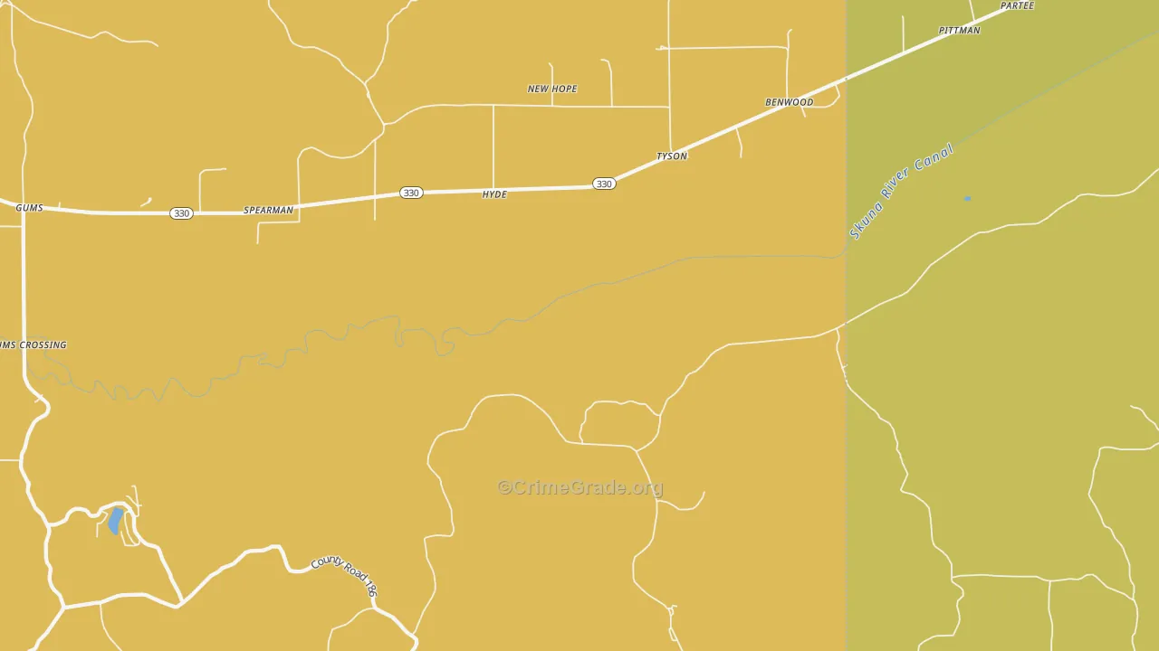 Tyson, MS Map of Assault Rates