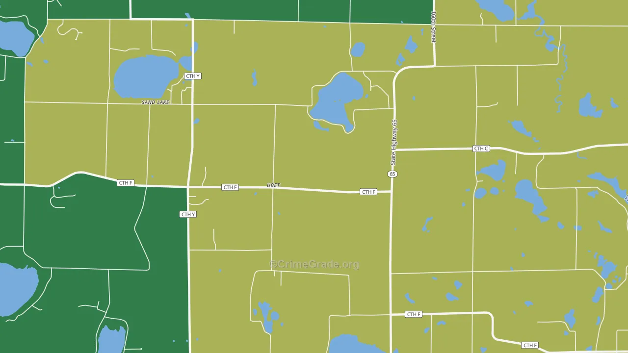 Ubet, WI Map of Assault Rates