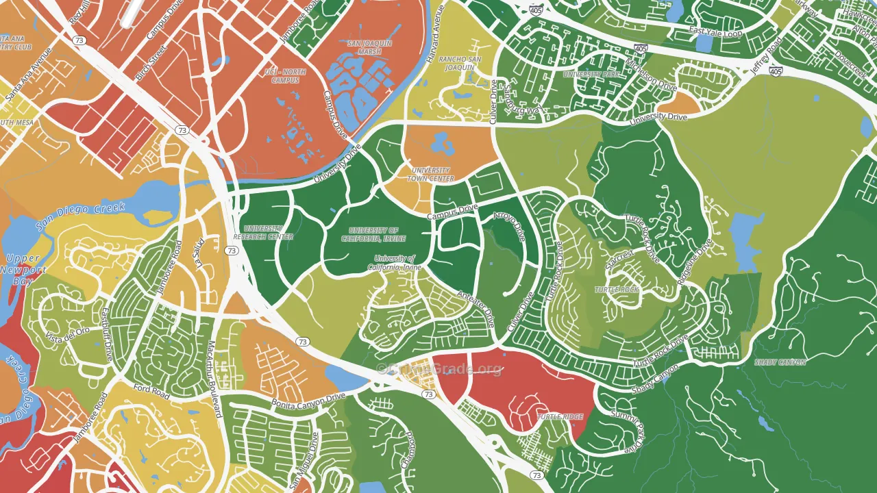UC Irvine, Irvine, CA Map of Assault Rates