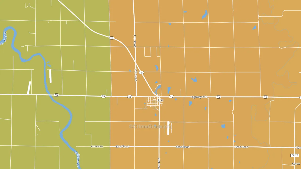 Udall, KS Map of Assault Rates
