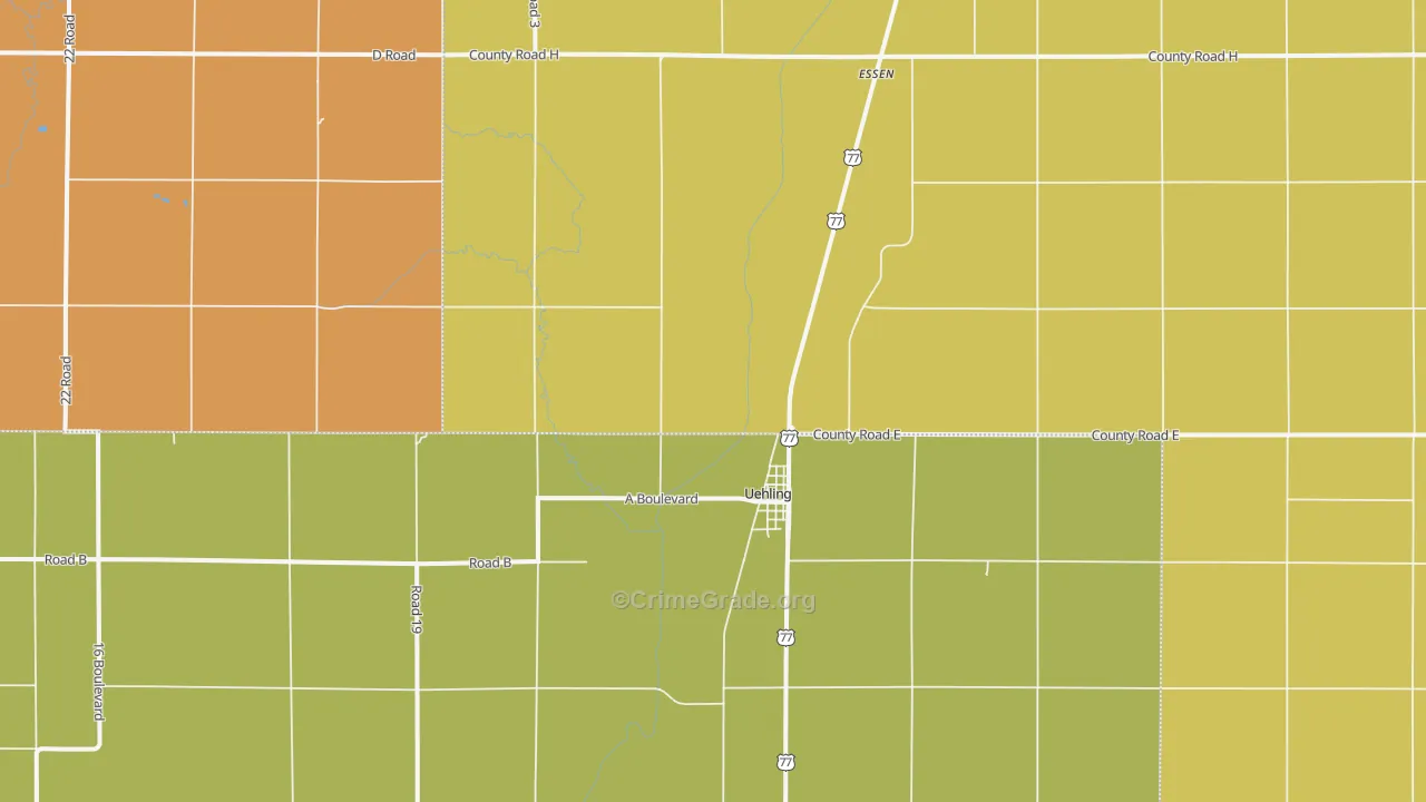 Uehling, NE Map of Assault Rates