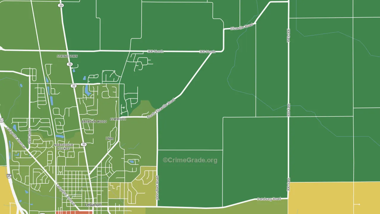 Ulen, IN Map of Assault Rates