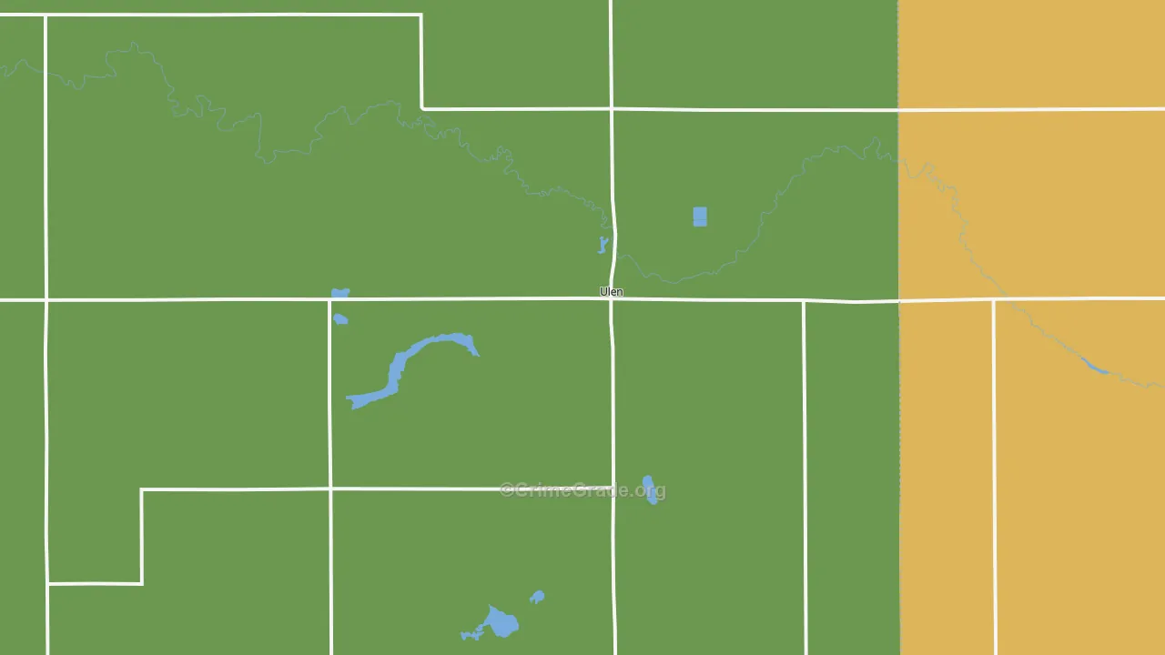 Ulen, MN Map of Assault Rates
