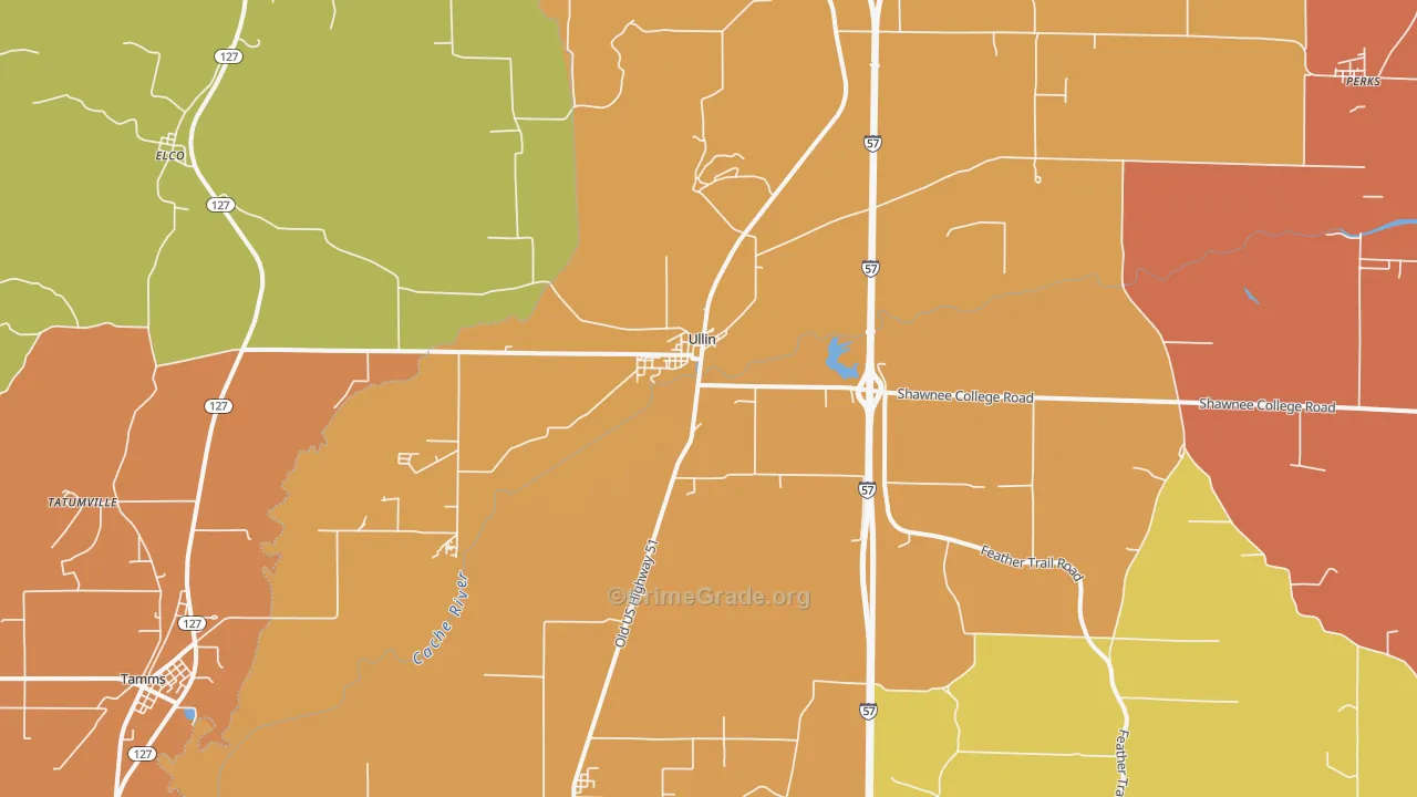 Ullin, IL Map of Assault Rates