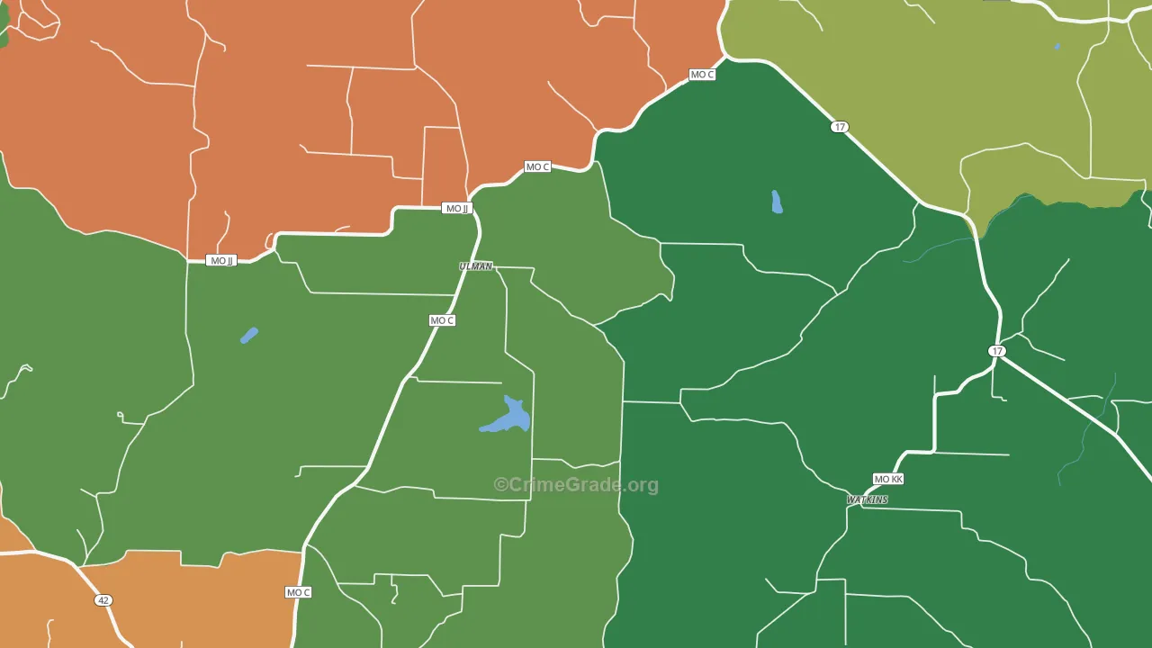 Ulman, MO Map of Assault Rates