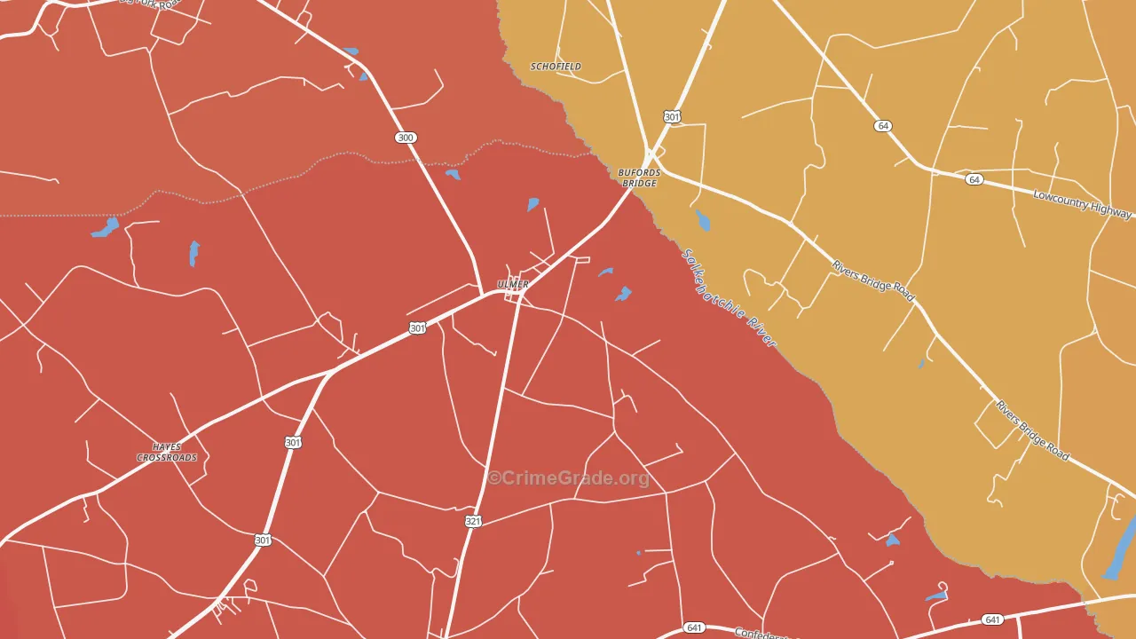 Ulmer, SC Map of Assault Rates