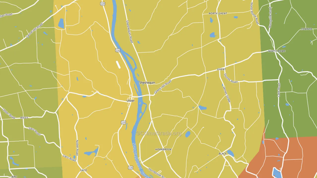 Ulster, PA Map of Assault Rates