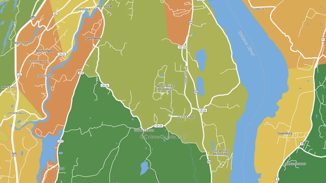 Ulster Park, NY Map of Assault Rates