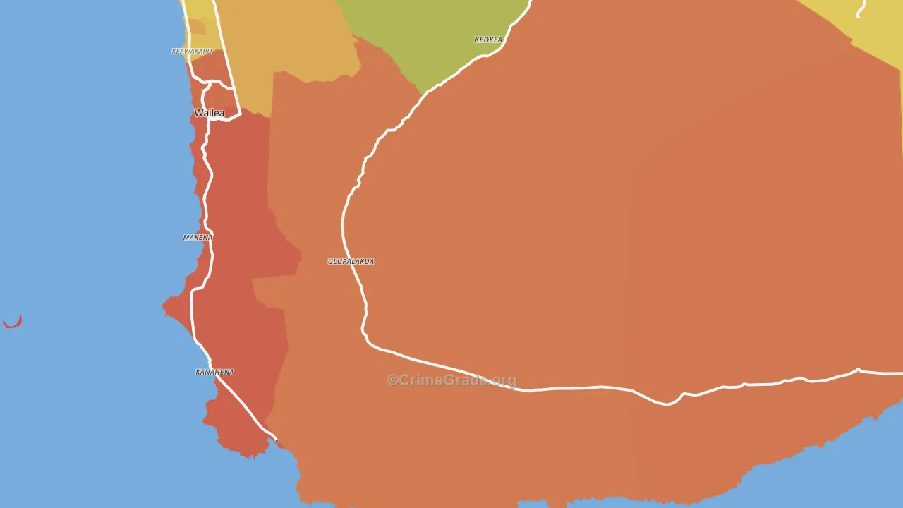 Ulupalakua, HI Map of Assault Rates