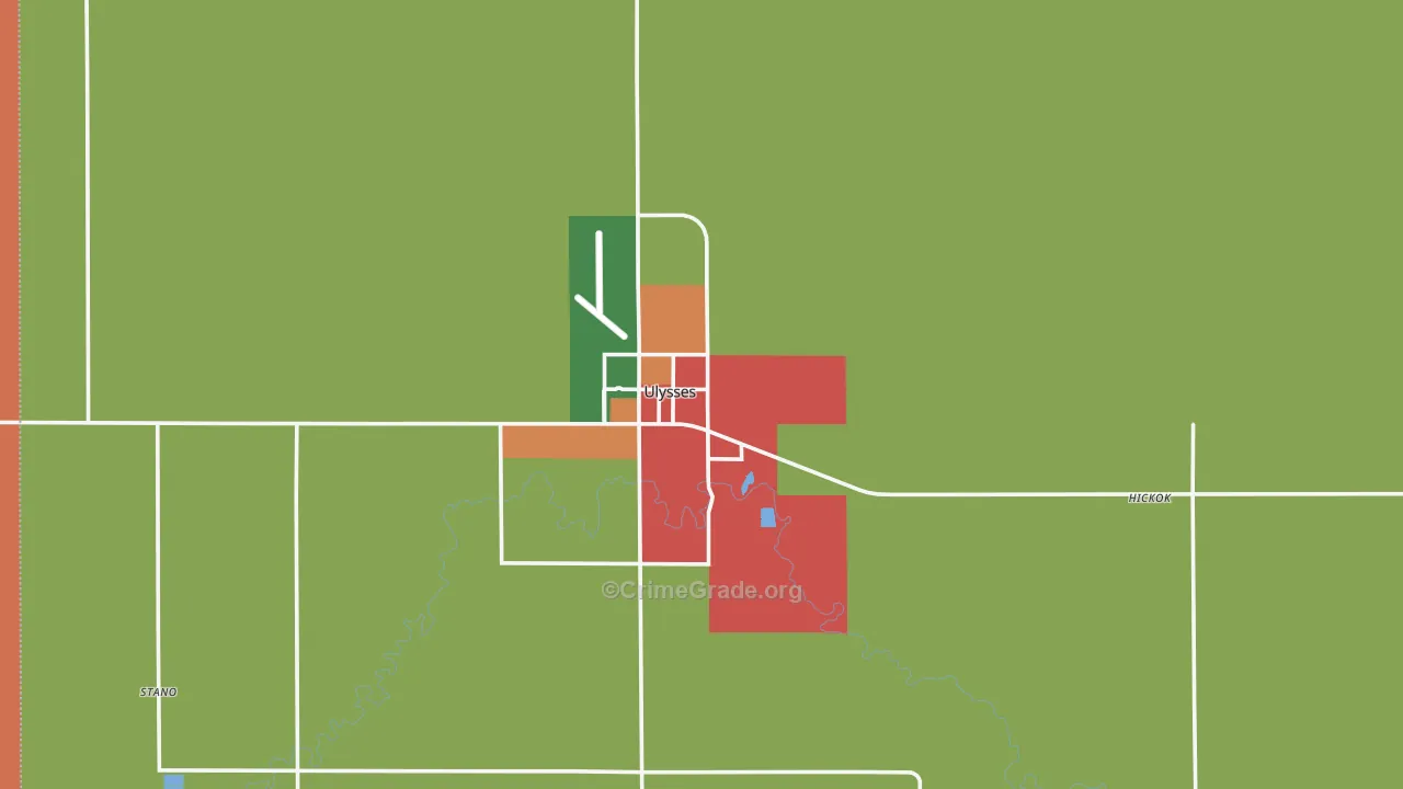Ulysses, KS Map of Assault Rates