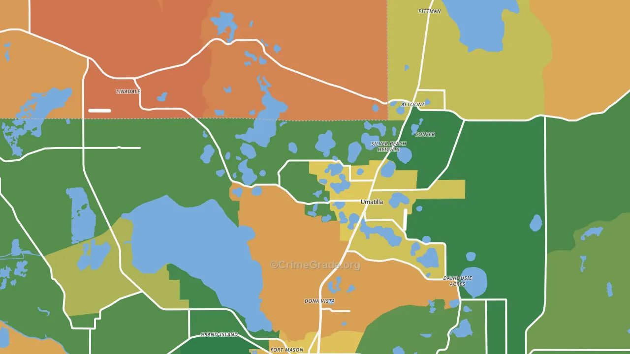 Umatilla, FL Map of Assault Rates