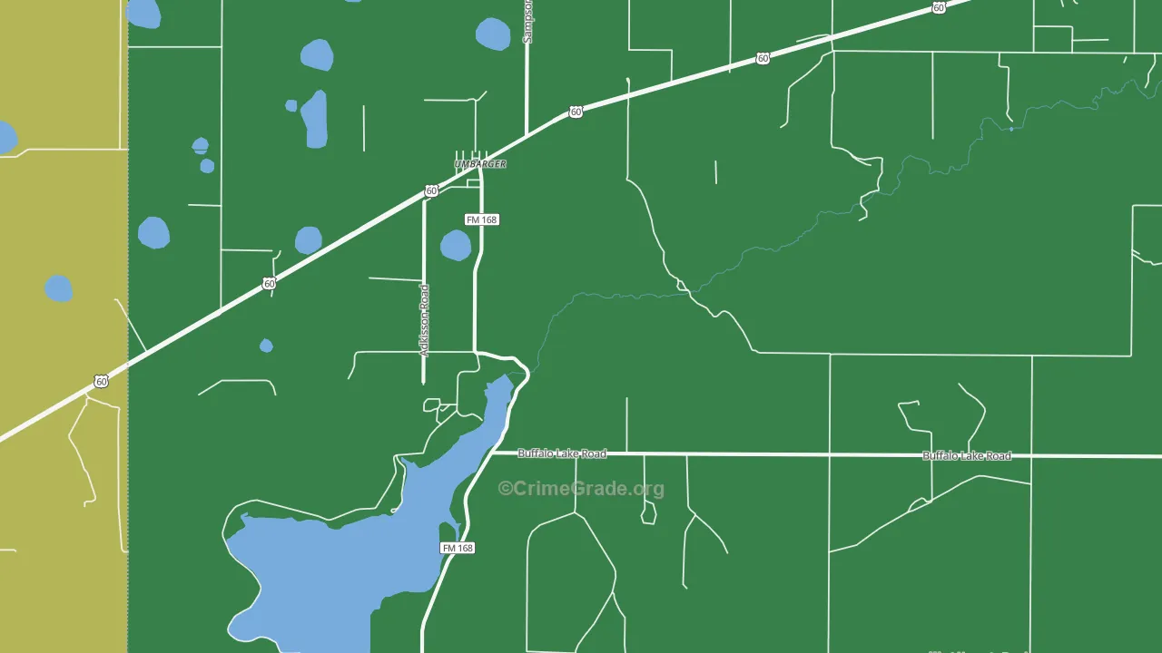 Umbarger, TX Map of Assault Rates
