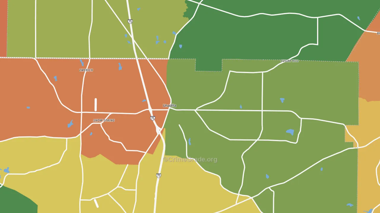 Unadilla, GA Map of Assault Rates