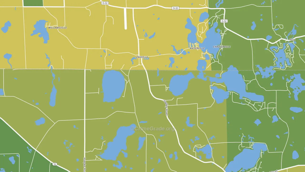 Unadilla, MI Map of Assault Rates