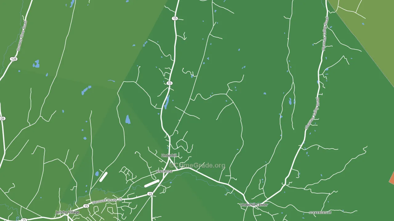 Underhill, VT Map of Assault Rates
