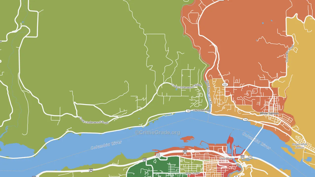 Underwood, WA Map of Assault Rates
