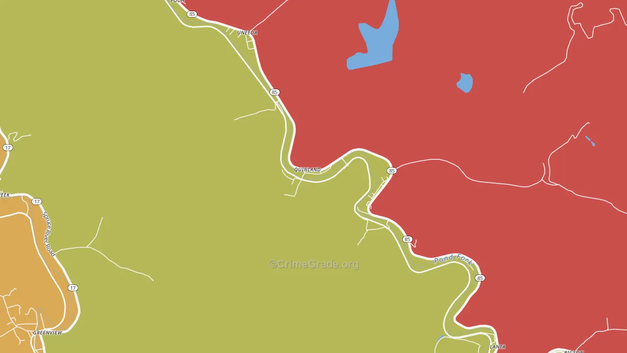 Uneeda, WV Map of Assault Rates