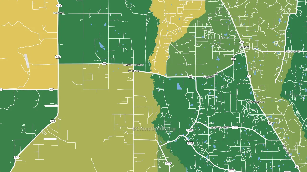Uneedus, LA Map of Assault Rates