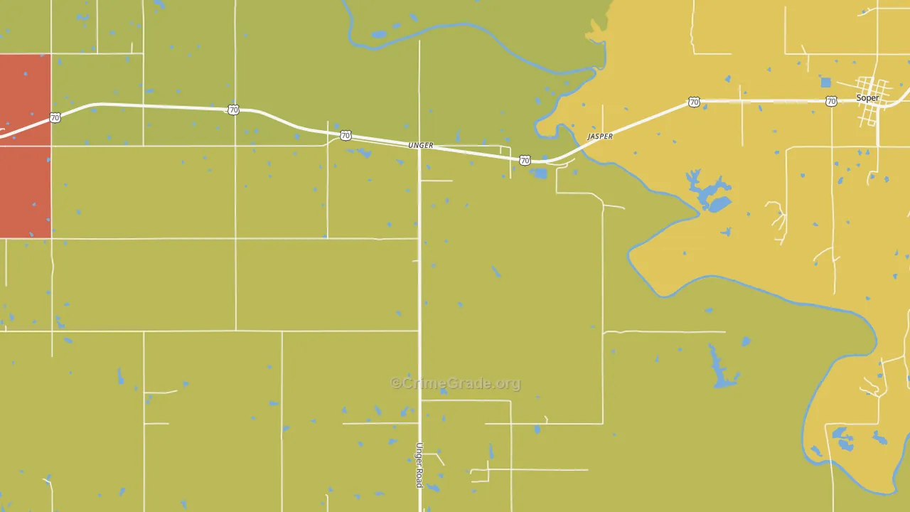 Unger, OK Map of Assault Rates
