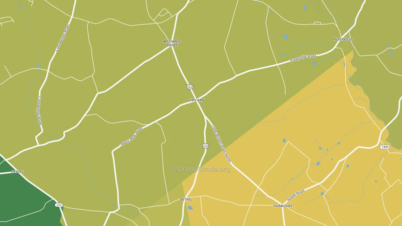 Unicorn, PA Map of Assault Rates