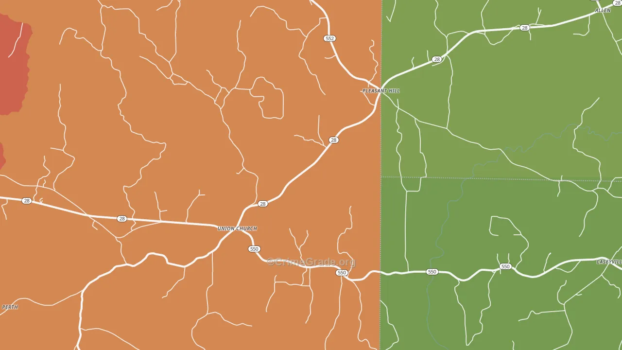 Union Church, MS Map of Assault Rates
