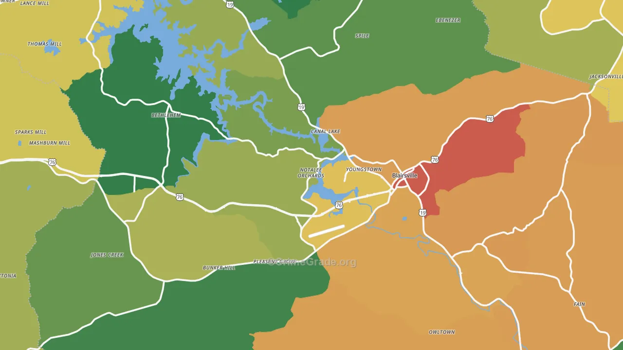 Union County, GA Map of Assault Rates
