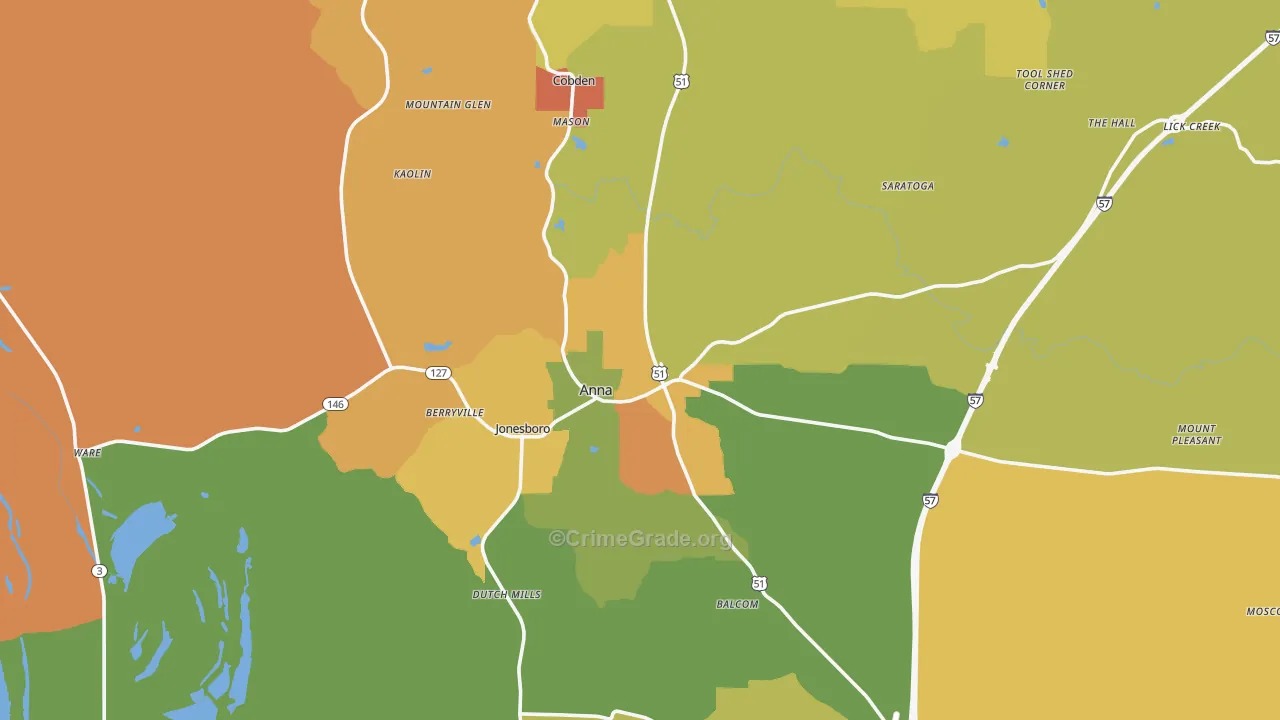 Union County, IL Map of Assault Rates