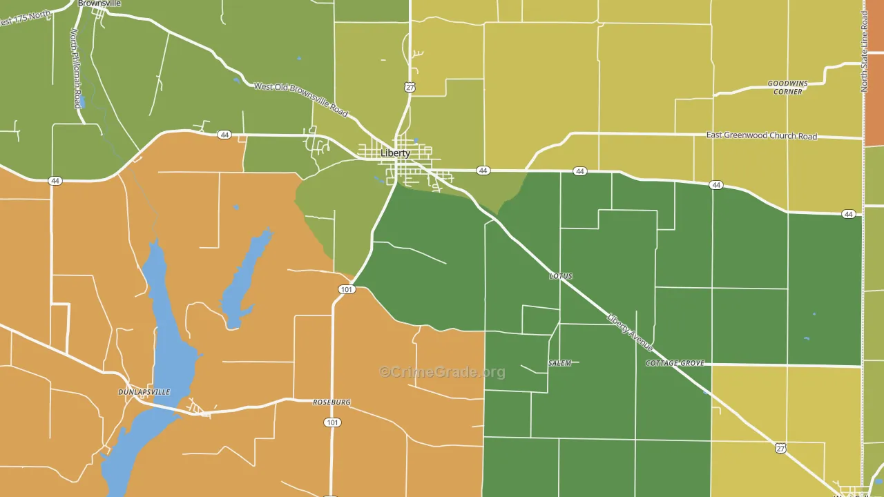 Union County, IN Map of Assault Rates