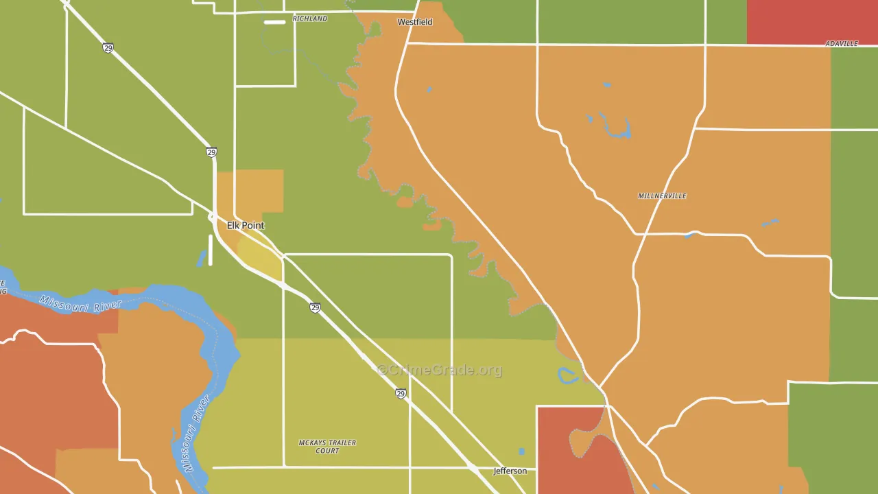 Union County, SD Map of Assault Rates