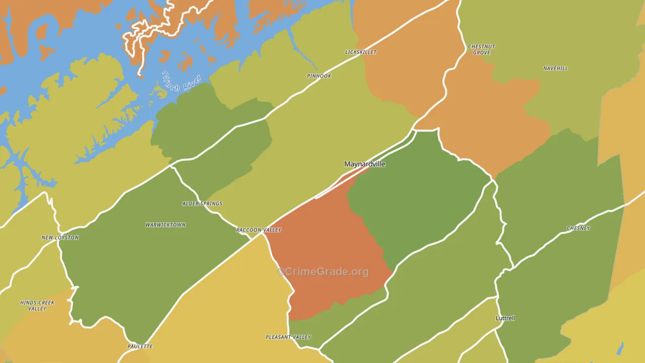 Union County, TN Map of Assault Rates