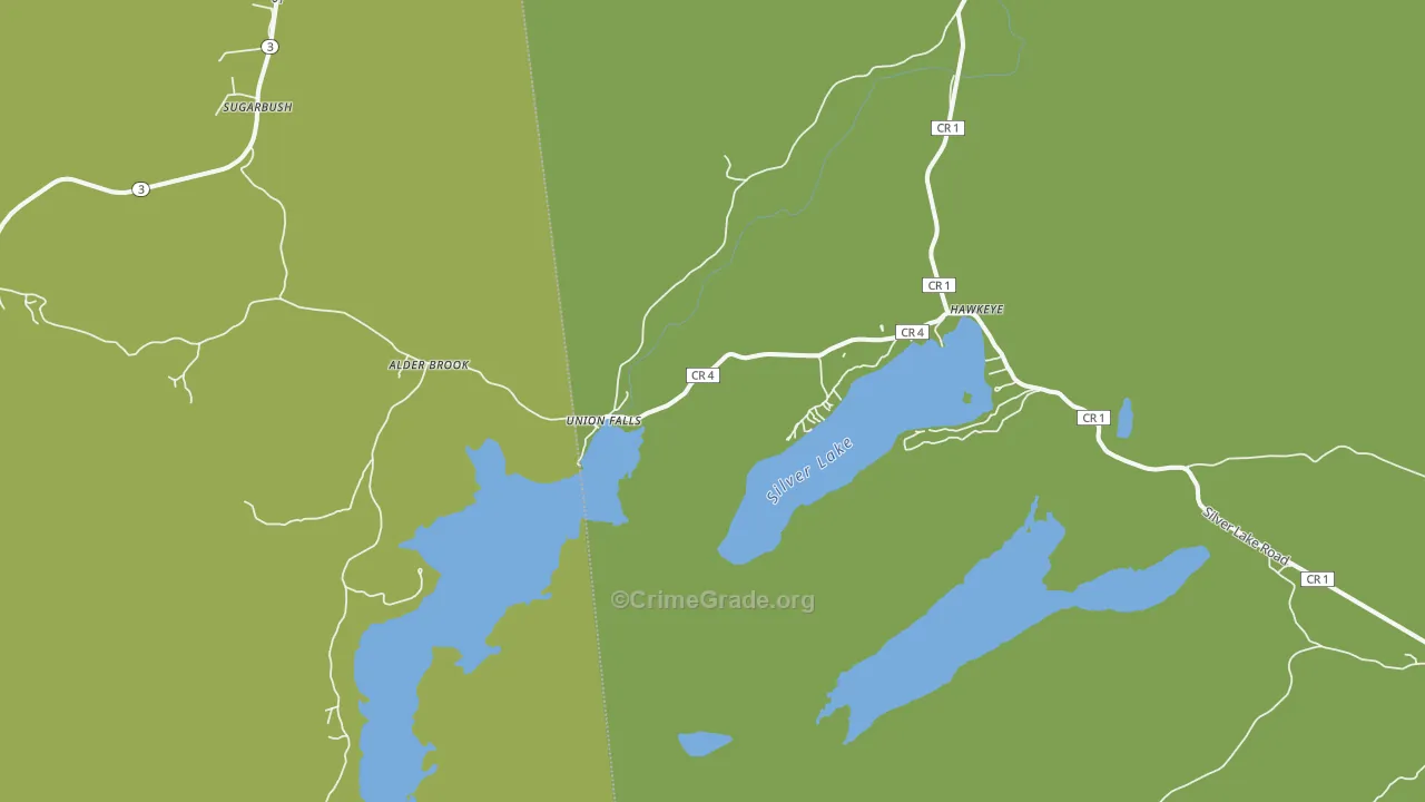 Union Falls, NY Map of Assault Rates