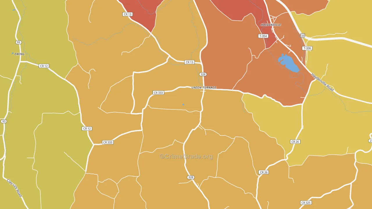 Union Furnace, OH Map of Assault Rates