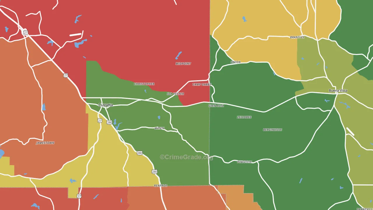 Union, GA Map of Assault Rates