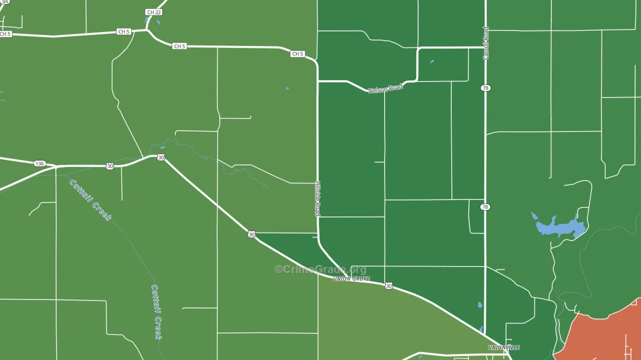 Union Grove, IL Map of Assault Rates