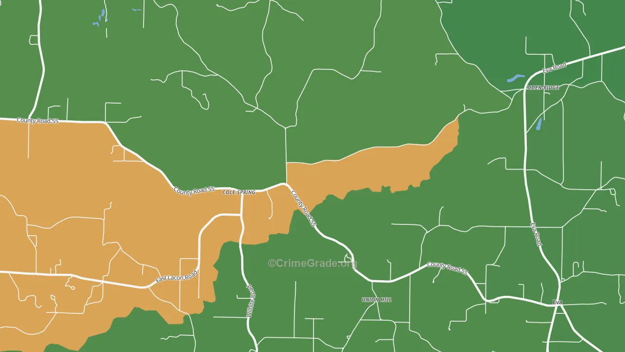 Union Hill, AL Map of Assault Rates