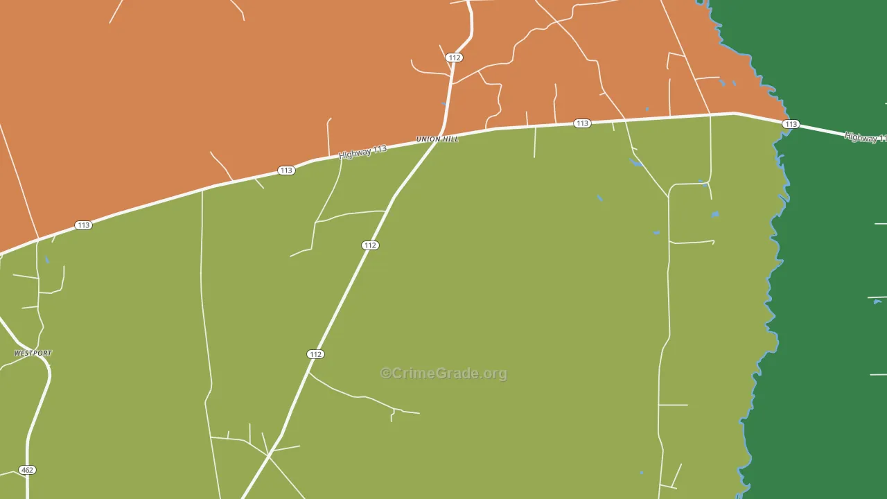 Union Hill, LA Map of Assault Rates