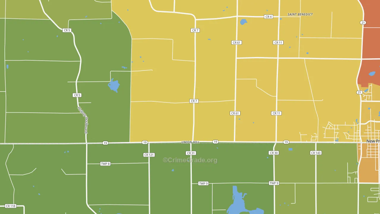 Union Hill, MN Map of Assault Rates