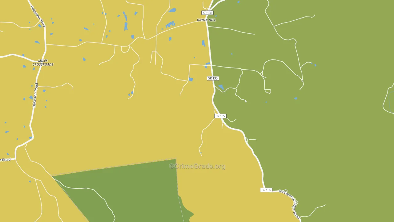 Union Hill, TN Map of Assault Rates