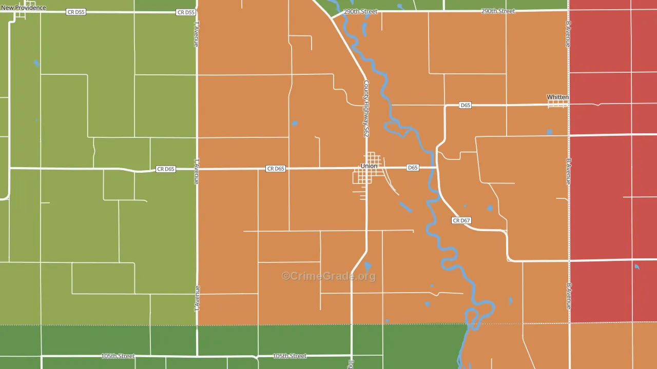 Union, IA Map of Assault Rates