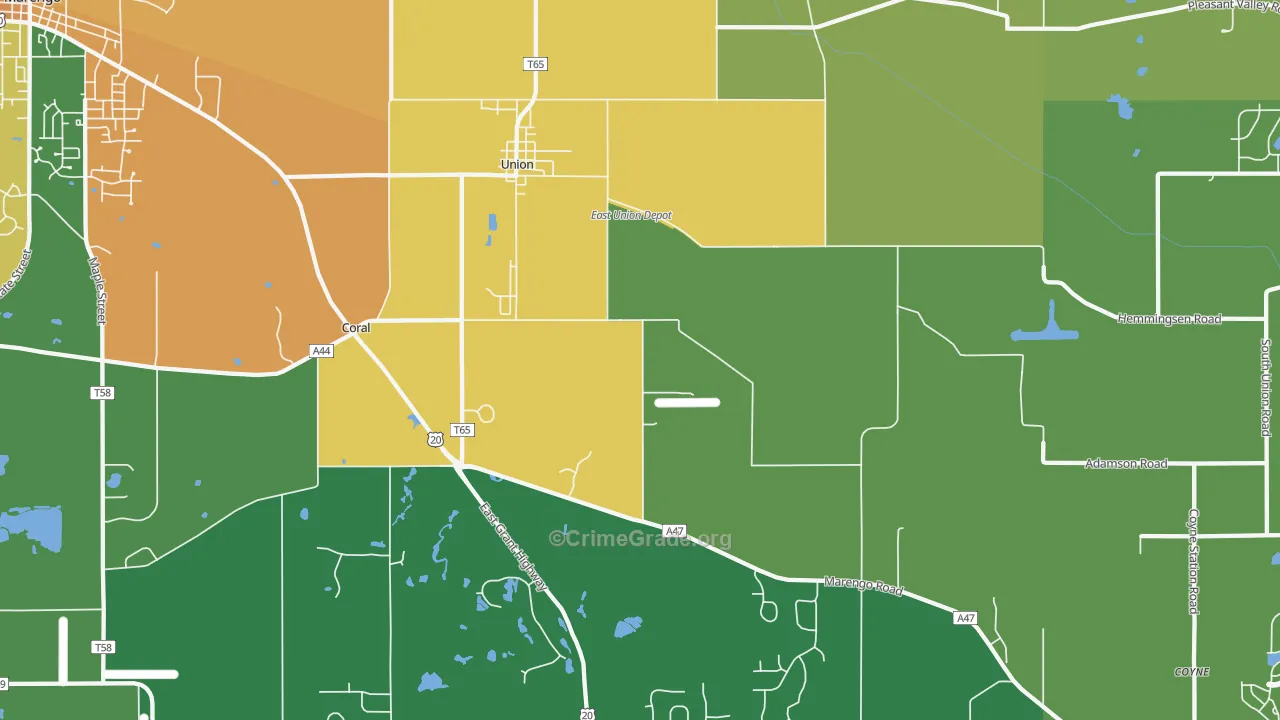 Union, IL Map of Assault Rates