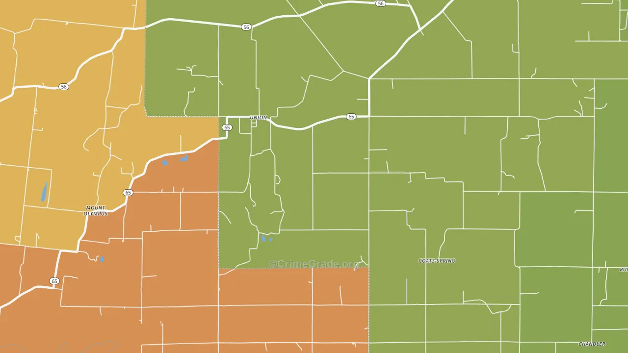 Union, IN Map of Assault Rates