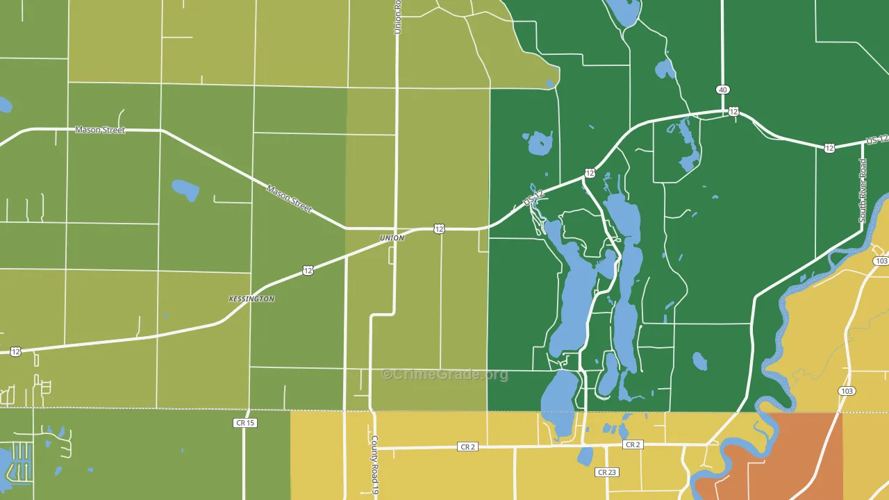 Union, MI Map of Assault Rates