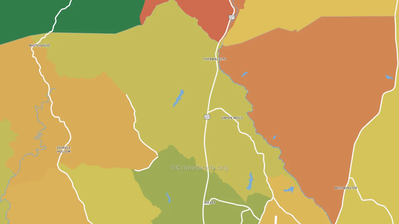 Union Mills, NC Map of Assault Rates