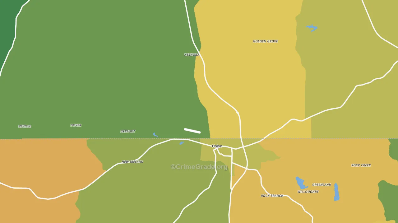 Union, MS Map of Assault Rates