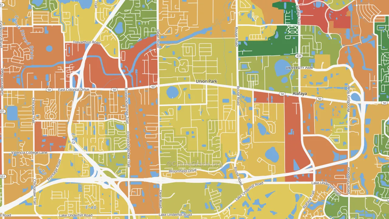 Union Park, FL Map of Assault Rates