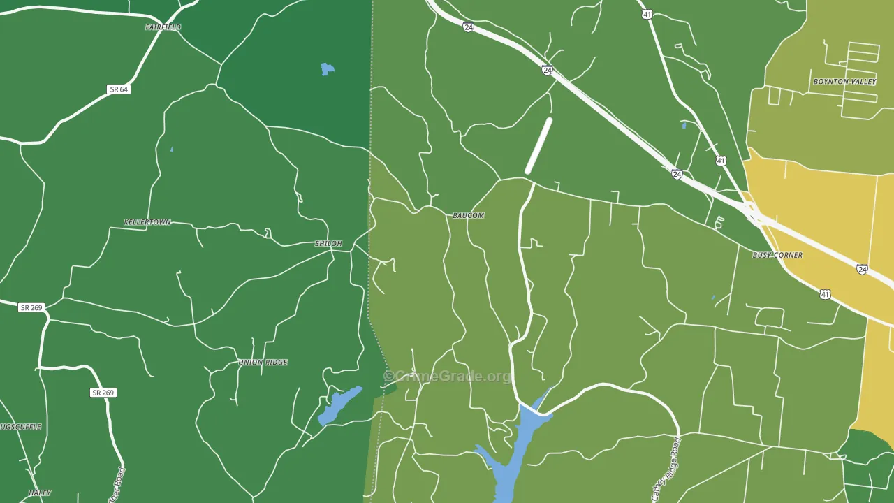 Union Ridge, TN Map of Assault Rates