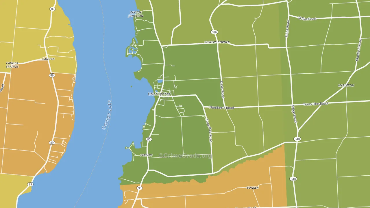 Union Springs, NY Map of Assault Rates